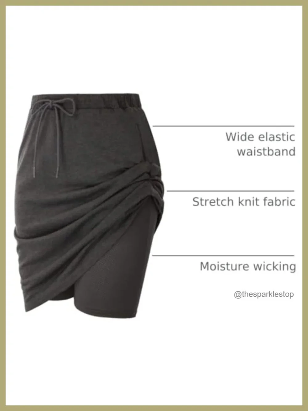 Stretchy Knee Length Skort with Pockets Athletic Golf Tennis